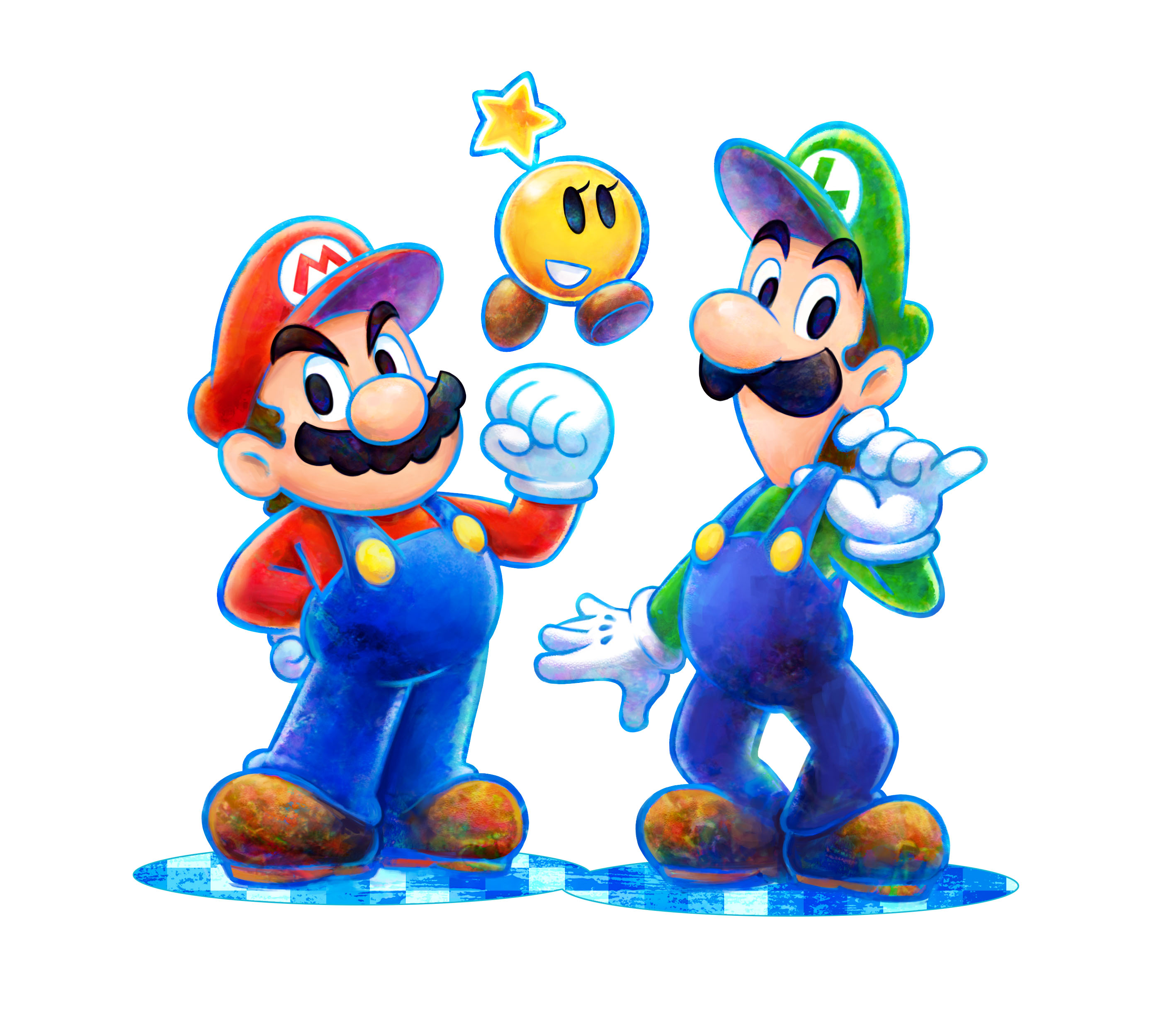 Massive Set of Mario & Luigi: Dream Team Official Art.