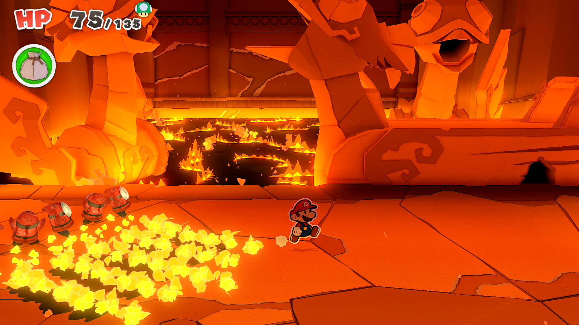 Fire Vellumental Cave - Paper Mario: The Origami King Walkthrough.