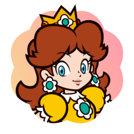 A Daisy sticker from Mario Party Superstars