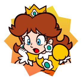 A Daisy sticker from Mario Party Superstars