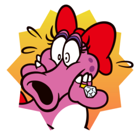 A Birdo sticker from Mario Party Superstars