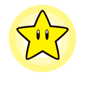 A Star sticker from Mario Party Superstars