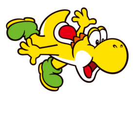 A Yellow Yoshi sticker from Mario Party Superstars