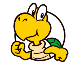 A Koopa Troopa sticker from Mario Party Superstars
