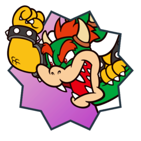 A Bowser sticker from Mario Party Superstars
