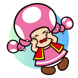 A Toadette sticker from Mario Party Superstars