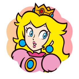 A Peach sticker from Mario Party Superstars