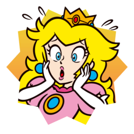 A Peach sticker from Mario Party Superstars