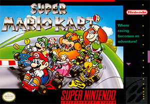 Box art of Super Mario Kart for the Super Nintendo.