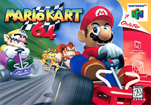 Box art of Mario Kart 64 for the Nintendo 64.