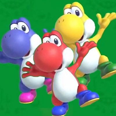 Image of Yoshi (Blue), Yoshi (Red), Yoshi (Yellow).