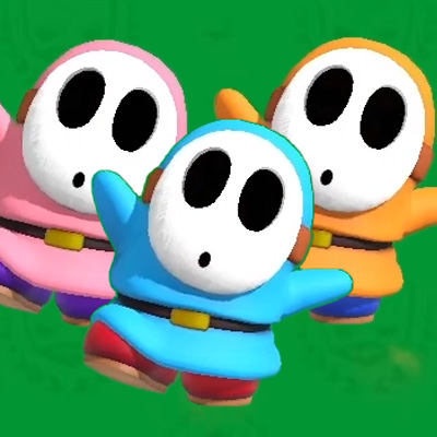 Image of Shy Guy (Pink, Light Blue, Orange).