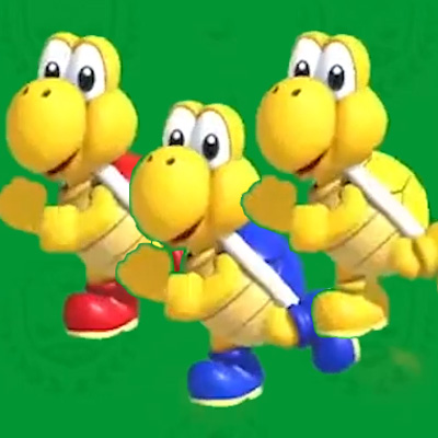 Image of Koopa (Red), Koopa (Blue), Blue (Yellow).